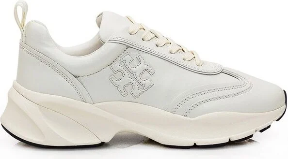 Tory Burch Logo-Embossed Lace-Up Sneakers