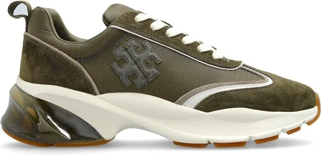 Tory Burch Logo-Patch Lace-Up Sneakers