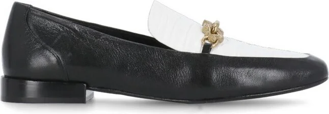 Tory Burch Logo Plaque Two-Toned Loafers