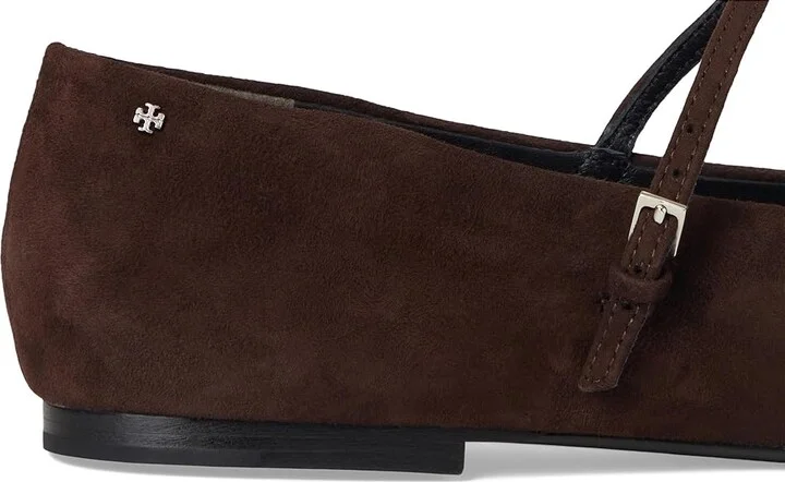 Tory Burch Mary Jane Ballet Women's Flat Shoes Dark Cocoa : 10.5 M, Leather/Nylon - Image 7