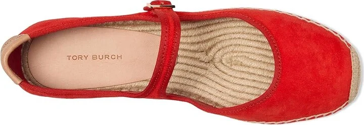 Tory Burch Mary Jane Espadrille Women's Flat Shoes Blazing Red/Blazing Red/Natural : 6 M, Leather - Image 2