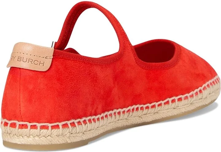 Tory Burch Mary Jane Espadrille Women's Flat Shoes Blazing Red/Blazing Red/Natural : 6 M, Leather - Image 4