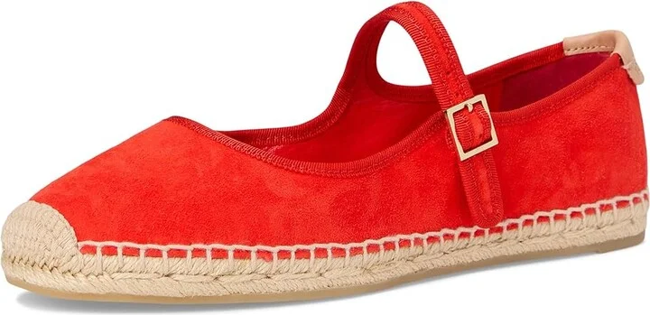 Tory Burch Mary Jane Espadrille Women's Flat Shoes Blazing Red/Blazing Red/Natural : 6 M, Leather - Image 5