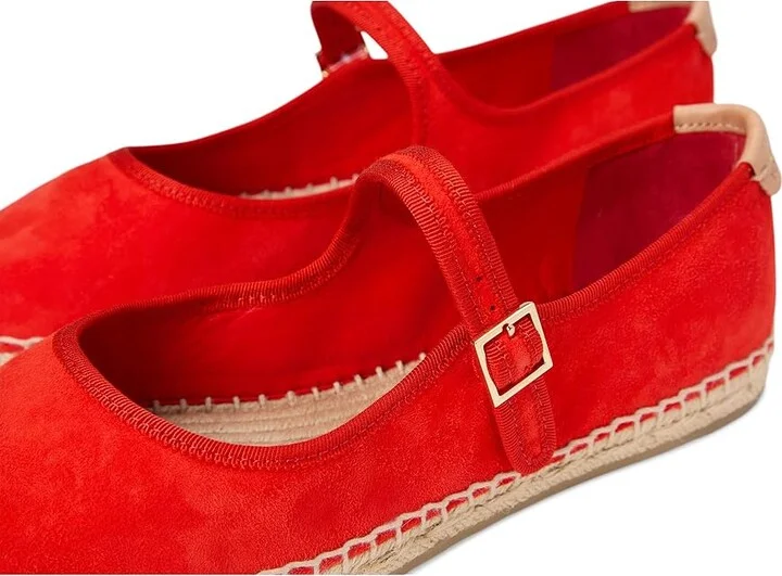 Tory Burch Mary Jane Espadrille Women's Flat Shoes Blazing Red/Blazing Red/Natural : 6 M, Leather - Image 7