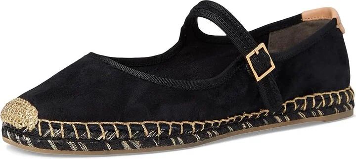 Tory Burch Mary Jane Espadrille Women's Flat Shoes Perfect Black/Perfect Black/Natural : 5 M, Leather - Image 5