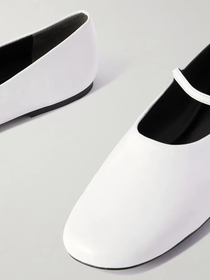 Tory Burch - Mary Jane Leather Ballet Flats - White - Image 4