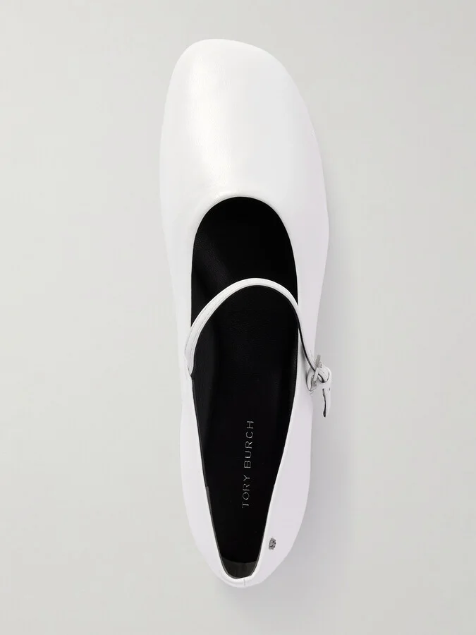 Tory Burch - Mary Jane Leather Ballet Flats - White - Image 5