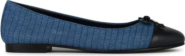 Tory Burch 'Matelassé' Ballet Flats In Blue Denim Blend