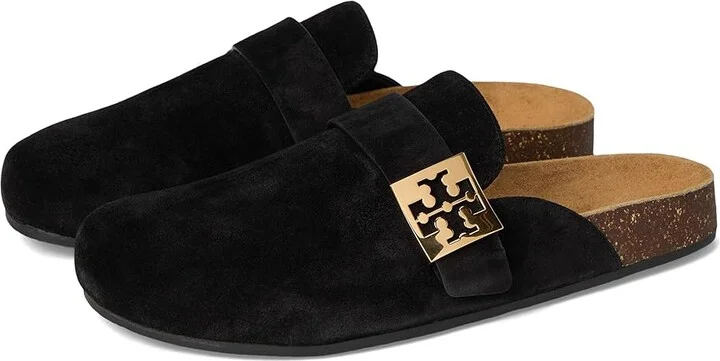 Tory Burch Mellow Mule Women's Shoes Perfect Black/Gold : 10 M, Suede