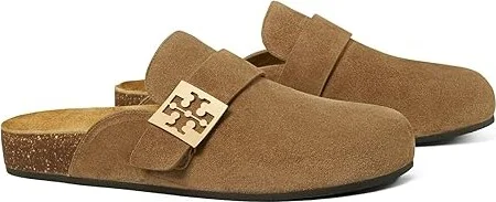 Tory Burch Mellow Mule Women's Shoes River Rock/Gold : 6 M, Suede