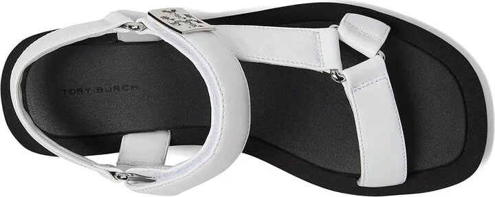 Tory Burch Mellow Platform Sandal Women's Sandals Optic White/Silver/Perfect Black : 9 M, Leather/Rubber - Image 2