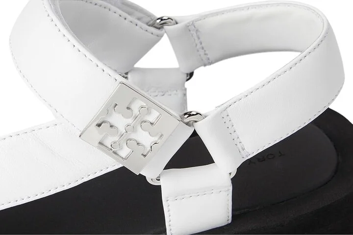 Tory Burch Mellow Platform Sandal Women's Sandals Optic White/Silver/Perfect Black : 9 M, Leather/Rubber - Image 7