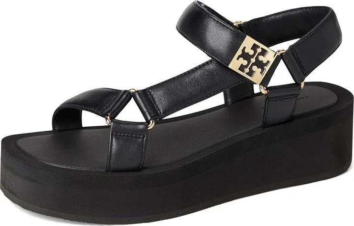 Tory Burch Mellow Platform Sandal Women's Sandals Perfect Black/Gold/Perfect Black : 5 M, Leather/Rubber - Image 5