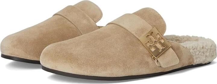 Tory Burch Mellow Shearling Mule Women's Flat Shoes Noisette/Taupe : 7.5 M, Leather/Polyester/Rubber