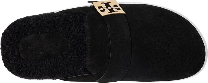 Tory Burch Mellow Shearling Mule Women's Flat Shoes Perfect Black/Perfect Black : 5 M, Leather/Polyester/Rubber - Image 2