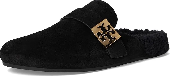 Tory Burch Mellow Shearling Mule Women's Flat Shoes Perfect Black/Perfect Black : 5 M, Leather/Polyester/Rubber - Image 5