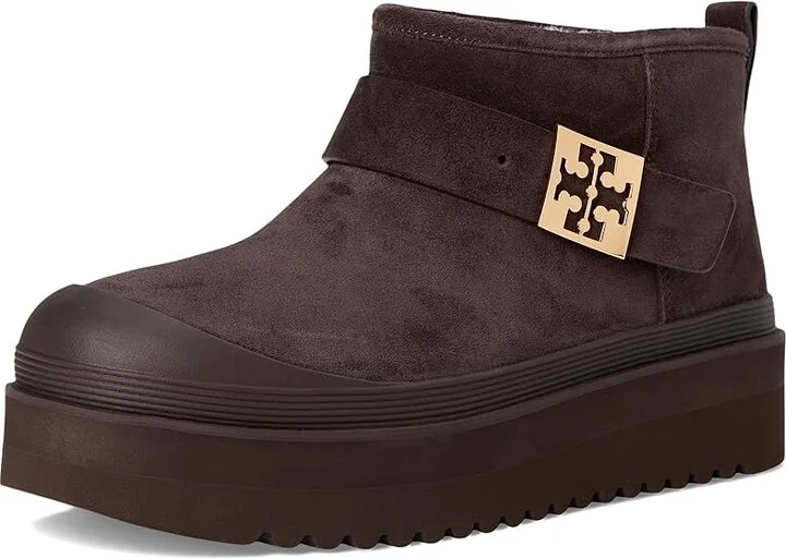 Tory Burch Mellow Shearling Platform Boot Women's Boots Deep Espresso/Gold : 5 M, Suede - Image 5