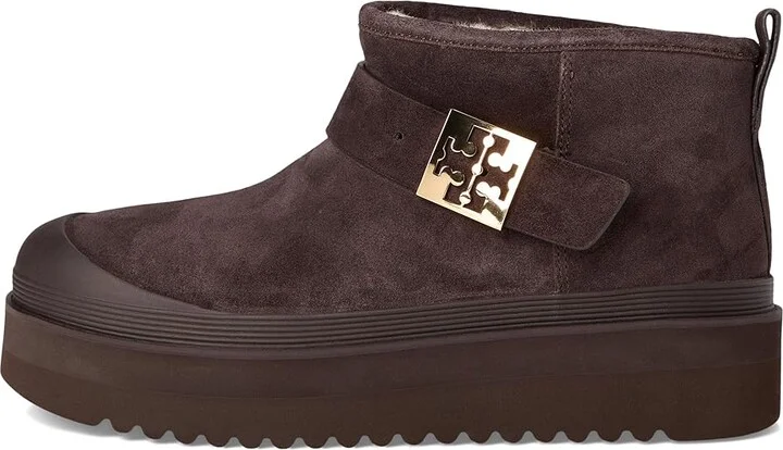 Tory Burch Mellow Shearling Platform Boot Women's Boots Deep Espresso/Gold : 5 M, Suede - Image 6