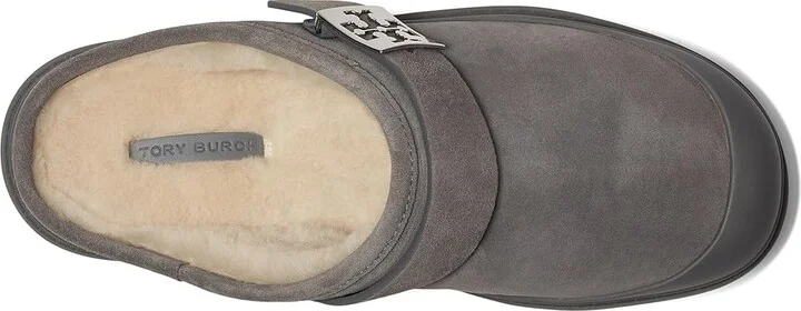 Tory Burch Mellow Shearling Platform Mule Women's Flat Shoes Charcoal Gray/Silver : 6 M, Suede - Image 2