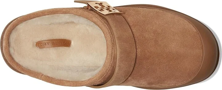 Tory Burch Mellow Shearling Platform Mule Women's Flat Shoes Light Chestnut/Gold : 9.5 M, Suede - Image 2