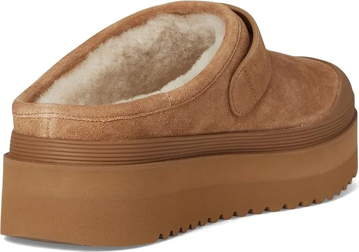 Tory Burch Mellow Shearling Platform Mule Women's Flat Shoes Light Chestnut/Gold : 9.5 M, Suede - Image 4