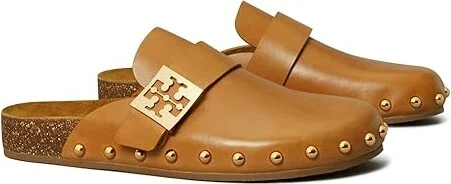 Tory Burch Mellow Stud Mule Women's Shoes Caramel Corn/Gold : 5 M, Leather
