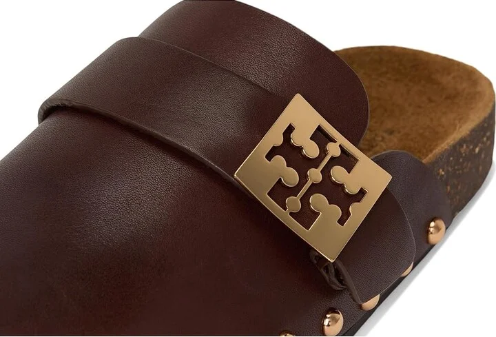 Tory Burch Mellow Stud Mule Women's Shoes Deep Mocha/Gold : 7 M, Leather - Image 7