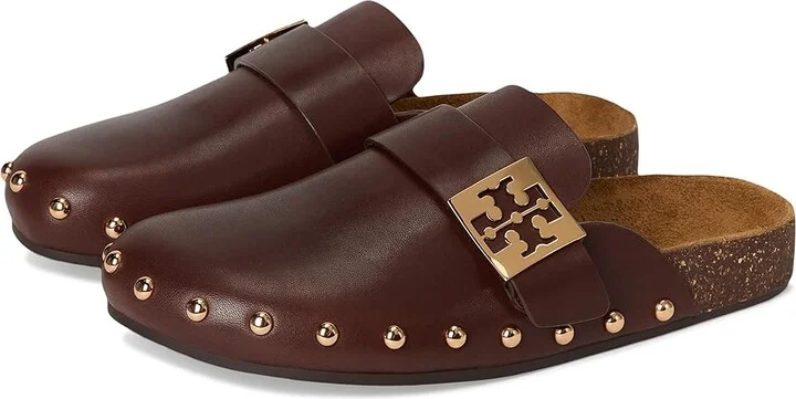Tory Burch Mellow Stud Mule Women's Shoes Deep Mocha/Gold : 7 M, Leather