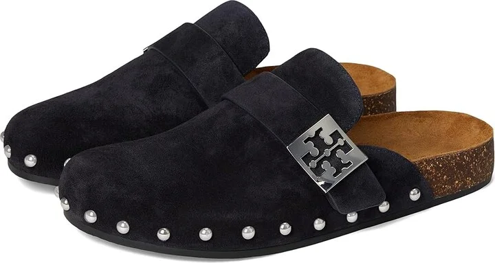 Tory Burch Mellow Stud Mule Women's Shoes New Navy/Silver : 7.5 M, Leather