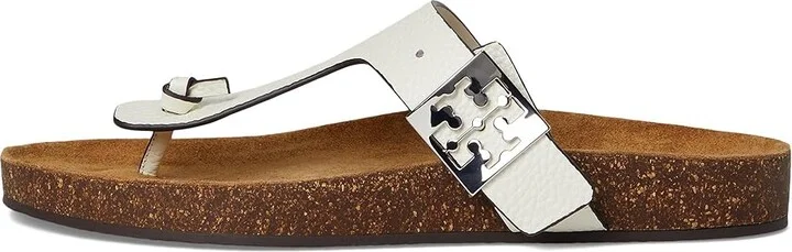Tory Burch Mellow Thong Sandals Women's Wedge Shoes Blanc/Light Oak : 7.5 M, Suede - Image 6