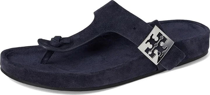 Tory Burch Mellow Thong Sandals Women's Wedge Shoes New Navy/New Navy : 6.5 M, Suede - Image 5