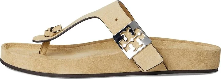 Tory Burch Mellow Thong Sandals Women's Wedge Shoes Praline/Praline : 7 M, Suede - Image 6