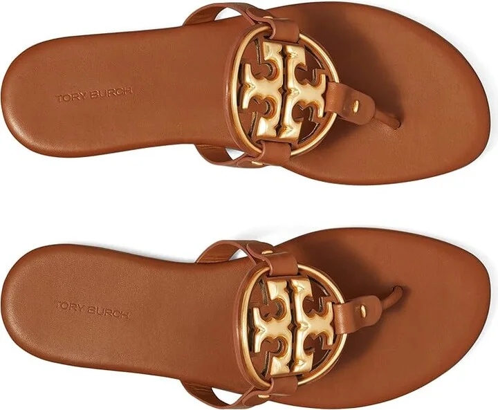 Tory Burch Metal Miller Soft Women's Shoes Bourbon Miele/Gold : 5 M, Leather - Image 2