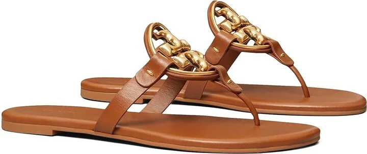 Tory Burch Metal Miller Soft Women's Shoes Bourbon Miele/Gold : 5 M, Leather