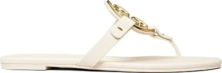 Tory Burch Metal Miller Soft Women's Shoes New Cream/Gold : 4.5 M, Leather - Image 4