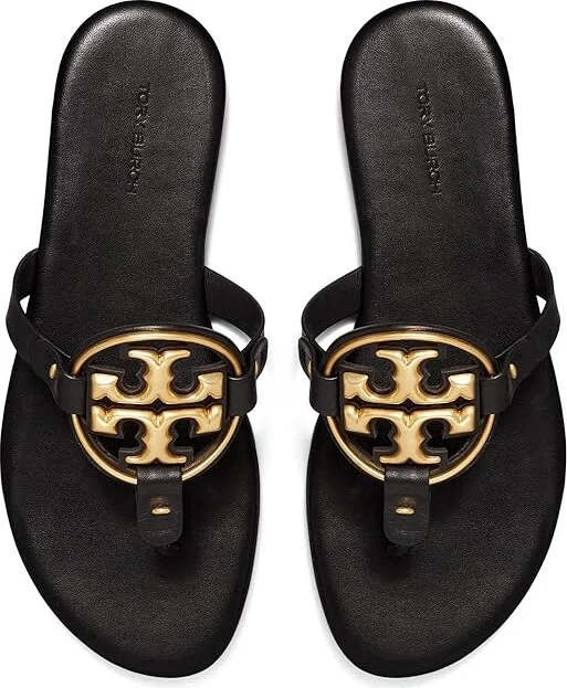 Tory Burch Metal Miller Soft Women's Shoes Perfect Black/Gold : 5 M, Leather - Image 2