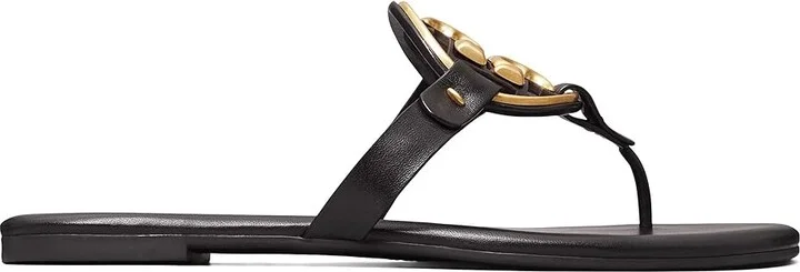 Tory Burch Metal Miller Soft Women's Shoes Perfect Black/Gold : 5 M, Leather - Image 3