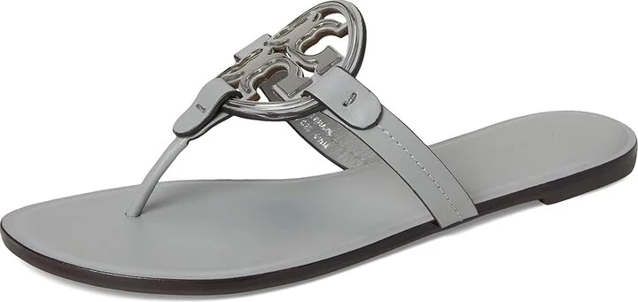 Tory Burch Metal Miller Women's Shoes Loutre Gray/Silver : 10.5 M, Leather - Image 5