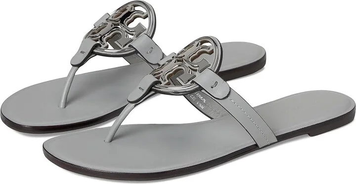 Tory Burch Metal Miller Women's Shoes Loutre Gray/Silver : 10.5 M, Leather