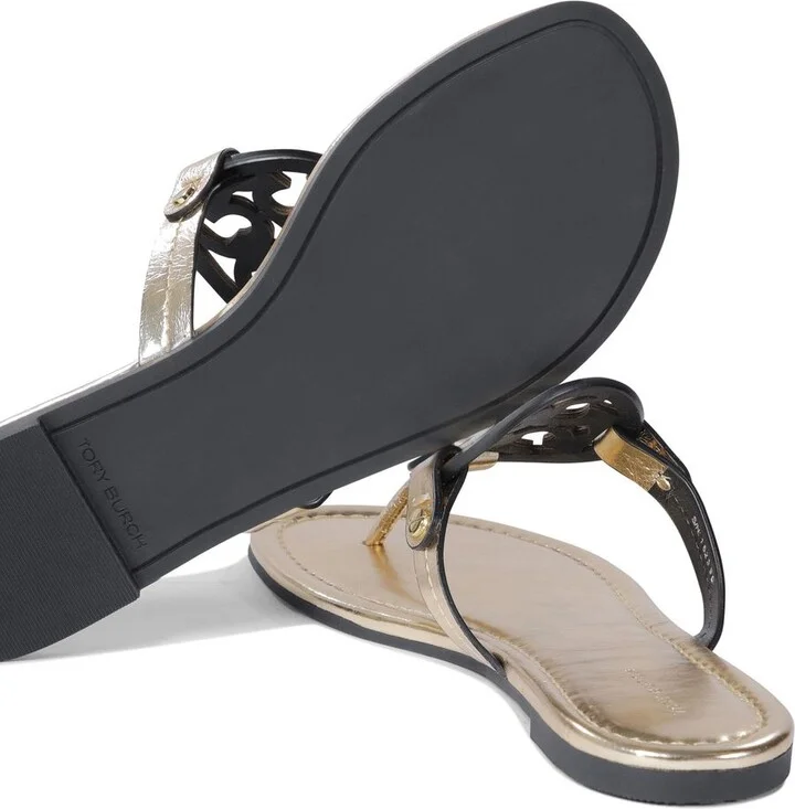 Tory Burch 'Miller' Beige Leather Flip-Flops - Image 6