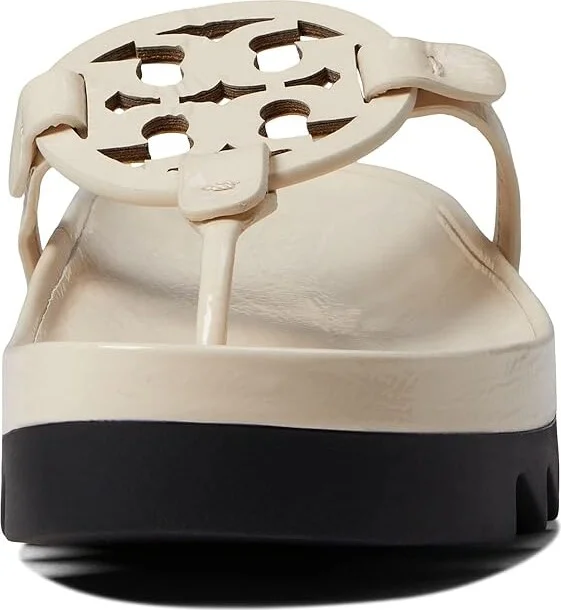 Tory Burch Miller Cloud Lug Women's Shoes New Cream/Perfect Black : 12 M, Leather - Image 2