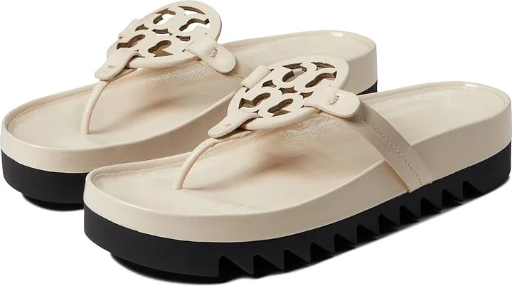 Tory Burch Miller Cloud Lug Women's Shoes New Cream/Perfect Black : 12 M, Leather