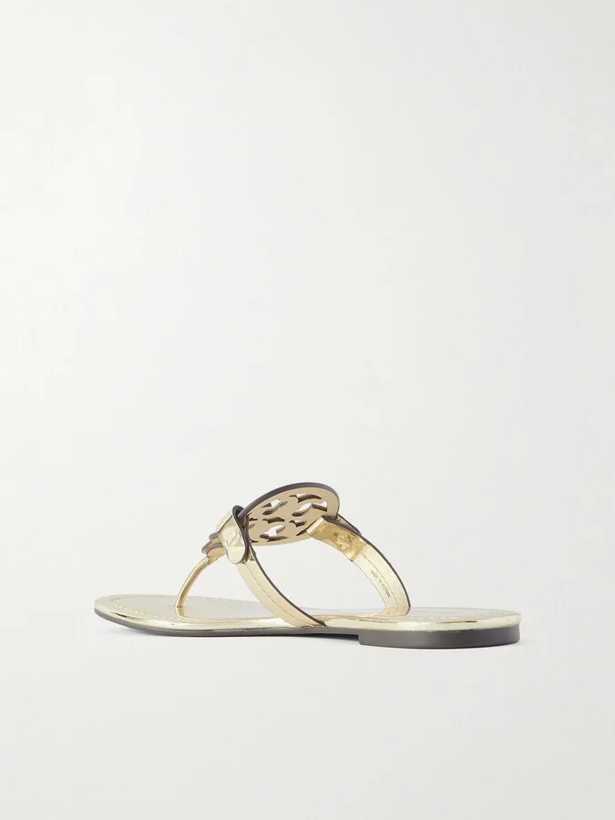 Tory Burch - Miller Cutout Metallic Synthetic Material Sandals - Gold - Image 3