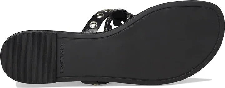 Tory Burch Miller Eyelet Sandal Women's Sandals Black/Silver : 7.5 M, Leather/Rubber - Image 3