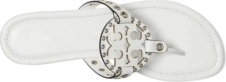 Tory Burch Miller Eyelet Sandal Women's Sandals Cloud/Silver : 8.5 M, Leather/Rubber - Image 2