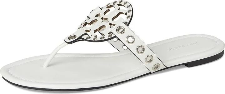 Tory Burch Miller Eyelet Sandal Women's Sandals Cloud/Silver : 8.5 M, Leather/Rubber - Image 5
