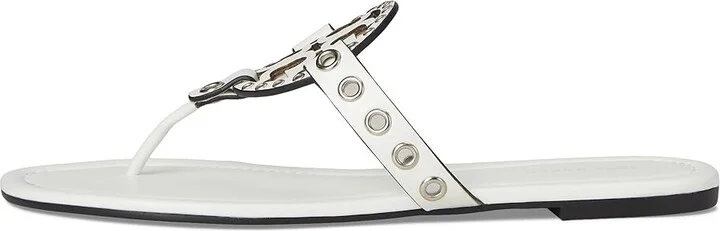 Tory Burch Miller Eyelet Sandal Women's Sandals Cloud/Silver : 8.5 M, Leather/Rubber - Image 6