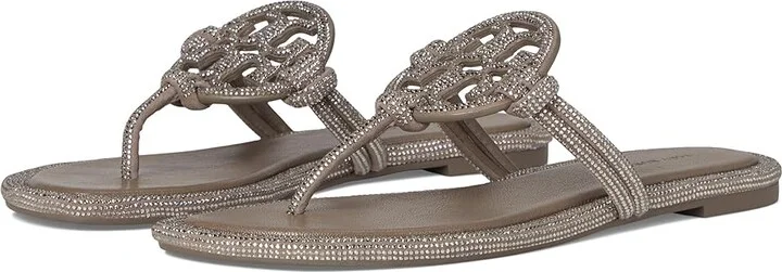 Tory Burch Miller Knotted Pave Women's Shoes Dark Clay : 6.5 M, Leather