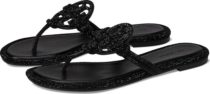 Tory Burch Miller Knotted Pave Women's Shoes Perfect Black : 10 M, Leather