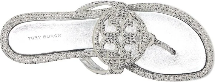 Tory Burch Miller Knotted Pave Women's Shoes Silver : 6 M, Leather - Image 2